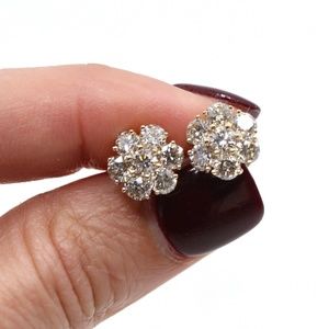 3 Carat Diamonds Golf Flower Earrings